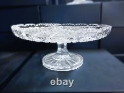 Czech bohemia crystal glass cut plate 23cm/9