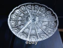 Czech bohemia crystal glass cut plate 23cm/9