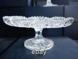 Czech bohemia crystal glass cut plate 23cm/9