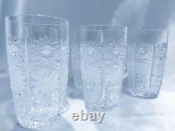Czech bohemia cut crystal glass -Whisky glasses 11 cm 6pcs