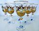 Czech bohemia cut crystal glass Wine glasses 17cm decorated gold and enamel6pc