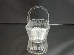 DAZZLING! 8 Cut Crystal BASKET Antique ABP Rectangular ETCHED Vintage