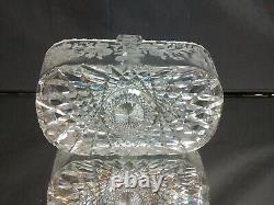 DAZZLING! 8 Cut Crystal BASKET Antique ABP Rectangular ETCHED Vintage