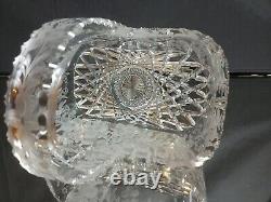 DAZZLING! 8 Cut Crystal BASKET Antique ABP Rectangular ETCHED Vintage