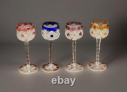 DEFECTIVE Nachtmann Traube Wine Glass Set Of 4 Cut to Clear Crystal Amet G3D