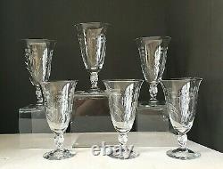 DUNCAN & MILLER Crystal Glasses 6 Pcs LILY Of The VALLEY Ice Tea Water Hand Cut