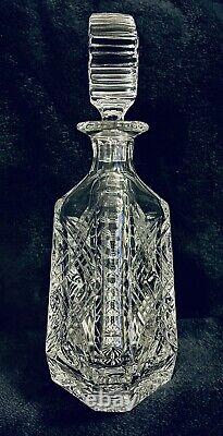 Deep Cut Triangular 24% Lead Crystal Glass Spirits Decanter & Stopper Poland 11