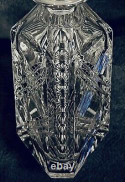 Deep Cut Triangular 24% Lead Crystal Glass Spirits Decanter & Stopper Poland 11