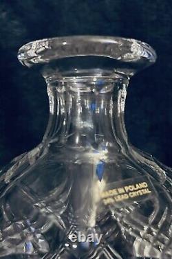Deep Cut Triangular 24% Lead Crystal Glass Spirits Decanter & Stopper Poland 11