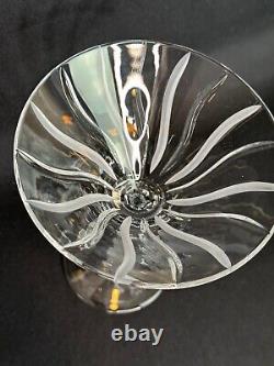 Design Guild Crystal Glass Martini Glasses Cut, Frosted Multisided Stem Marked