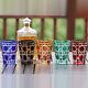 Diamond Cut Cased Crystal Glasses Whiskey Set Juice Drinkware 10oz Cobalt 5PCS