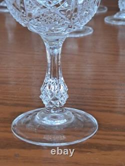 Diamond Cut Depression Crystal Clear Goblet Glassware 31 Pieces Ball Stemmed