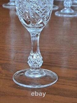 Diamond Cut Depression Crystal Clear Goblet Glassware 31 Pieces Ball Stemmed