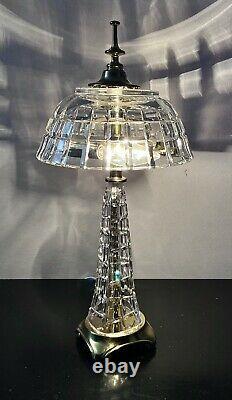 Dresden Vintage Art Glass Cut Crystal Table Lamp Mushroom Dome Extremely Rare