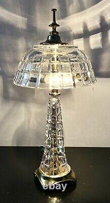 Dresden Vintage Art Glass Cut Crystal Table Lamp Mushroom Dome Extremely Rare