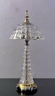 Dresden Vintage Art Glass Cut Crystal Table Lamp Mushroom Dome Extremely Rare