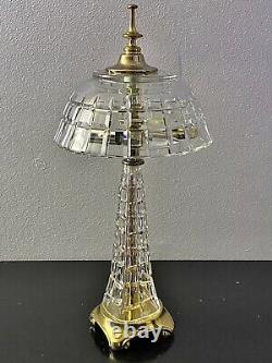 Dresden Vintage Art Glass Cut Crystal Table Lamp Mushroom Dome Extremely Rare