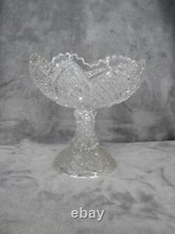 Duncan's Sons Compote Pedestal Dish Early American Pattern Glass Cut Crystal