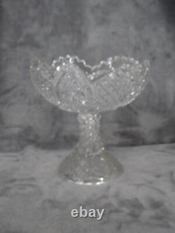 Duncan's Sons Compote Pedestal Dish Early American Pattern Glass Cut Crystal