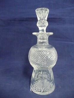 EDINBURGH SCOTLAND THISTLE PATTERN CUT CRYSTAL CORDIAL SET with8 LIQUEUR GLASSES