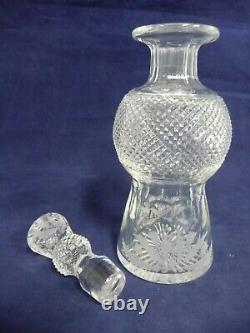 EDINBURGH SCOTLAND THISTLE PATTERN CUT CRYSTAL CORDIAL SET with8 LIQUEUR GLASSES