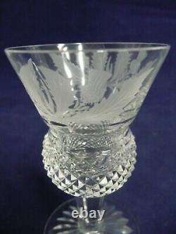 EDINBURGH SCOTLAND THISTLE PATTERN CUT CRYSTAL CORDIAL SET with8 LIQUEUR GLASSES