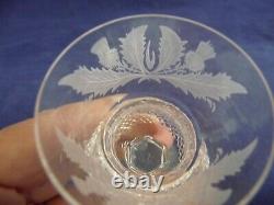 EDINBURGH SCOTLAND THISTLE PATTERN CUT CRYSTAL CORDIAL SET with8 LIQUEUR GLASSES
