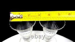 Early Irish Georgian Antique Crystal Cut 2 Piece 4 1/8 Jelly Glasses 1780-1820