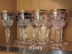 Ebeling & Reuss Marchioness Gold Rim Cut To Clear Crystal Sherry Glass set of 8