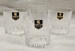 Edinburgh Crystal 3 Inch Whiskey Glass Appin Cut Scotland Lot Of 4 Glasses