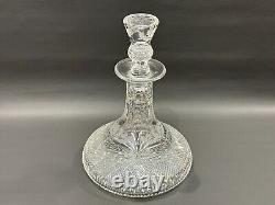 Edinburgh Crystal Scotland Cut Crystal Thistle Ships Decanter withStopper, 11 1/4