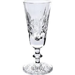 Edinburgh Crystal Star of Edinburgh Signed Champagne Flute Cut Glass Set 4 6.5