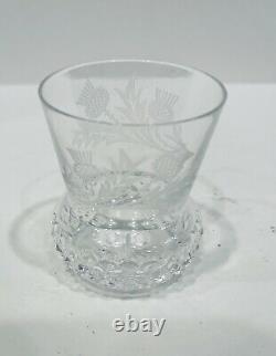 Edinburgh Crystal Thistle Cut Etched Shot Glass Toothpick Holder 2 1/4
