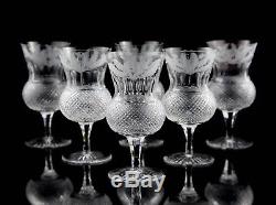 Edinburgh Crystal Thistle Cut Water Goblet Glasses, Set of (6), Multiple Sets