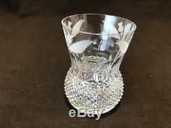 Edinburgh Crystal Thistle Old Fashioned Tumbler Cut Signed 4 H Single Glass 8OZ
