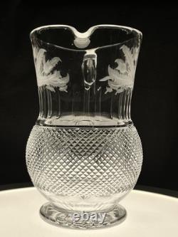 Edinburgh Cut Glass Crystal Thistle 7 1/2 Tall Pitcher