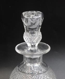 Edinburgh Scotland Crystal Cut Glass 7.75 inch Cordial Wine Decanter in Thistle