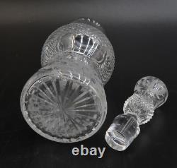Edinburgh Scotland Crystal Cut Glass 7.75 inch Cordial Wine Decanter in Thistle