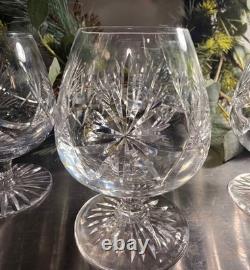 Edinburgh Set of 4 Clear Cut Crystal Brandy Glasses, Etched Star Of David