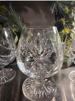 Edinburgh Set of 4 Clear Cut Crystal Brandy Glasses, Etched Star Of David