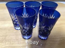 Edo Kiriko Cut Glass 13 pieces set Handmade Crystal from Japan
