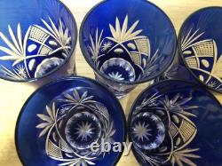 Edo Kiriko Cut Glass 13 pieces set Handmade Crystal from Japan