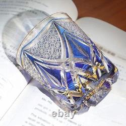 Edo style Hand Cut Crystal Whisky Glass 250ml Whiskey Glasses -Cocktail-Vodka