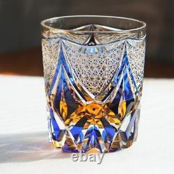 Edo style Hand Cut Crystal Whisky Glass 250ml Whiskey Glasses -Cocktail-Vodka
