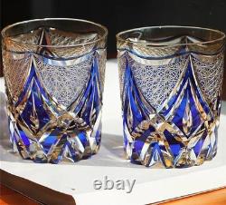 Edo style Hand Cut Crystal Whisky Glass 250ml Whiskey Glasses -Cocktail-Vodka