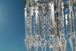 Elaborate American Brilliant Cut Glass 24-1/2 Electric Lamp 30 6-1/4prisms