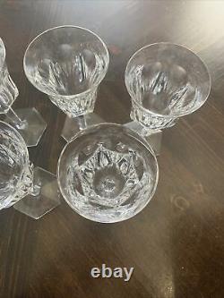 Elegant Baccarat Crystal Malmaison Set of 5 Cut Crystal Wine Glasses