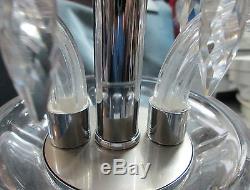 Elegant Cut & Polished Crystal Chandelier Type Three Candle Glass Candelabra