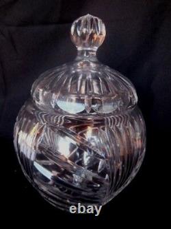 Elegant Handblown/Cut Crystal Cookie Jar WithLid 12 tall Contemporary Glass