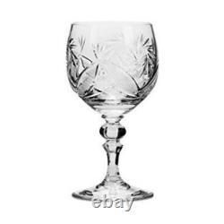 Elegant Modern Russian Cut Crystal Crafted 5oz Wine Glass Set, 170ml Set of 6